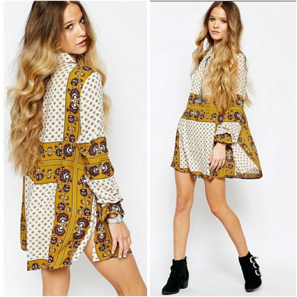 Free People Tops - Free People Changing Times Yellow Tunic/Shirt L